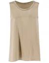 Panicale Sleeveless Silk Top With Luminous Detailing In Neutrals