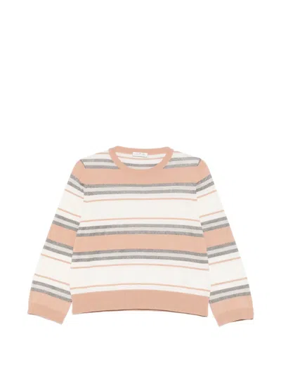 Panicale Striped Crew-neck Top In Neutral