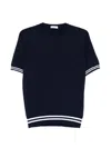 Panicale Striped Ribbed T-shirt In Blue