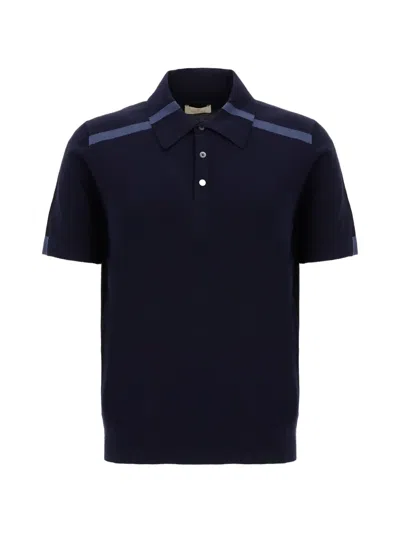 Panicale Stripe-detail Polo Shirt In Blue