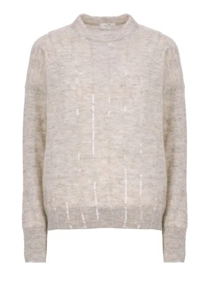 Panicale Sequin-embellished Sweater In Neutral
