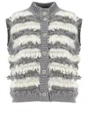 Panicale Two-color Striped Knit Wool Waistcoat