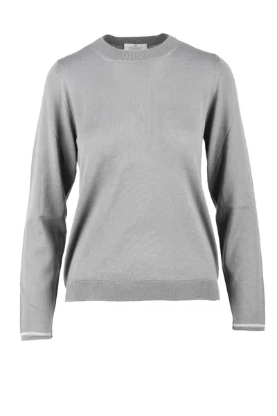 Panicale Under Jacket Sweater Wool Silk - Grey In Gray
