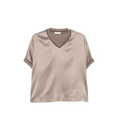 Panicale V-neck Blouse In Brown