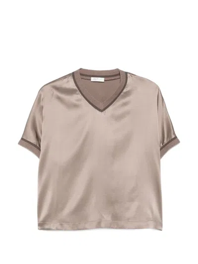 Panicale V-neck Blouse In Neutral