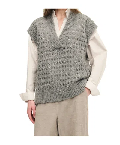 Panicale V-neck Knit Vest In Gray