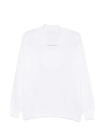 Panicale V-neck Knitted Sweater In White