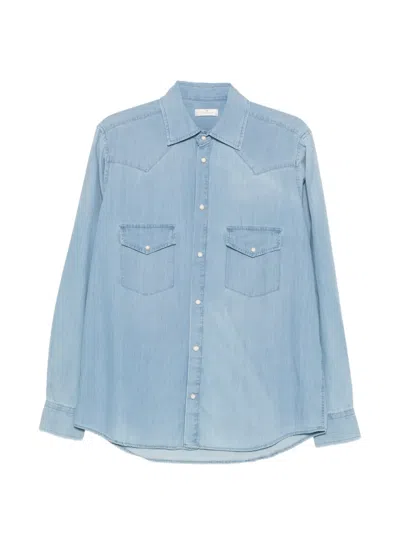 Panicale Western-style Flap-pocket Shirt In Blue