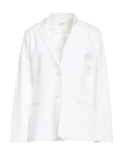 Panicale Woman Blazer White Size 6 Cotton, Polyamide, Elastane