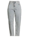 Panicale Woman Jeans Blue Size 16 Cotton, Elastane In Gray