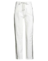 Panicale Woman Jeans White Size 2 Cotton, Elastane In White