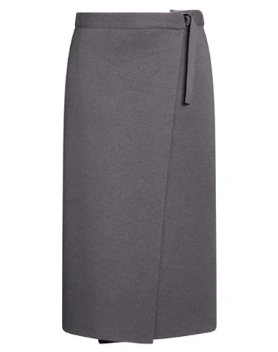 Panicale Woman Midi Skirt Grey Size 12 Merino Wool, Silk, Cashmere