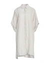 Panicale Woman Mini Dress Light Grey Size 6 Cotton, Silk In Grey