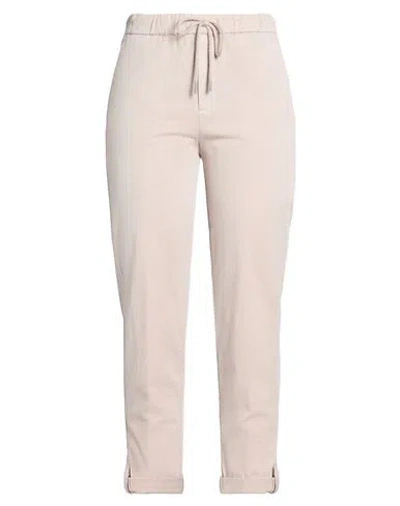 Panicale Woman Pants Beige Size 10 Cotton, Elastane In Sand