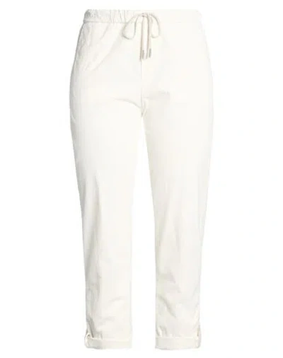 Panicale Woman Pants White Size 10 Cotton, Elastane