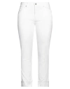 Panicale Woman Pants White Size 8 Cotton, Elastane In White