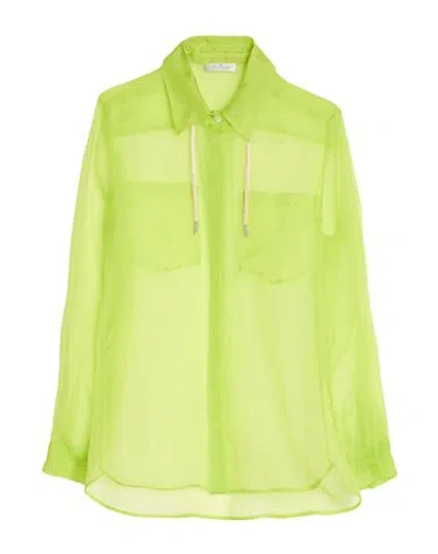 Panicale Woman Shirt Lime Green Size 8 Silk