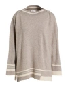 Panicale Woman Sweater Beige Size 4 Wool, Silk, Viscose, Cashmere, Metallic Fiber In Neutral