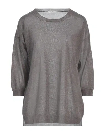 Panicale Woman Sweater Light Brown Size 6 Viscose, Polyester In Gray