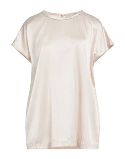 Panicale Woman Top Beige Size 8 Silk, Elastane In White