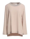 Panicale Woman Top Taupe Size 6 Acetate, Silk, Wool, Cashmere, Synthetic Fibers In Grey