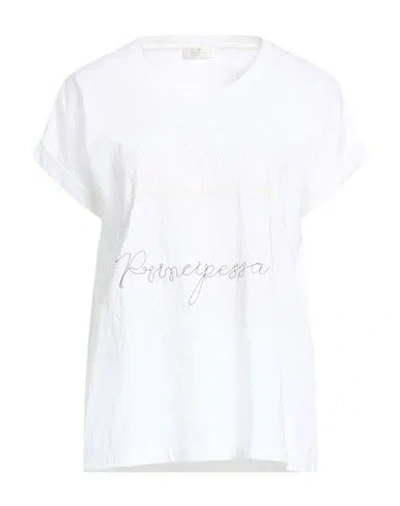 Panicale Woman T-shirt Cream Size 2 Cotton, Elastane In White