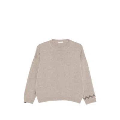 Panicale Zigzag Motif And Bead-embellished Sweater In Neutral