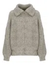 Panicale Zip Paillettes-embellished Cardigan In Gray