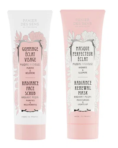 Panier Des Sens Peony Face Hydrating Set: Renewal Mask 2.6floz & Hydrating Face Scrub 2.6floz In Pink