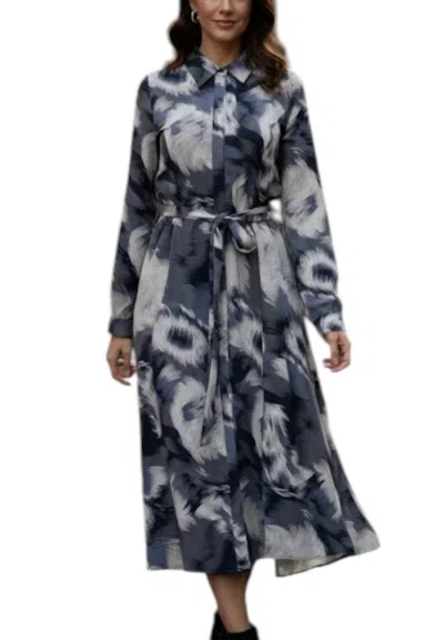 Paniz Eye-catching Printed Midi Dress In Grey In Multi