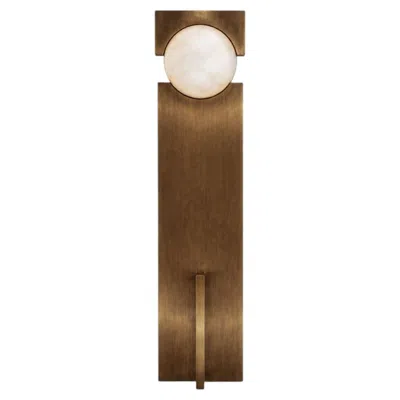 Pre-owned Panorammma Floor Lamp, Brass-plated Stainless Steel & Stone Sphere, Sculptural,  In Brown