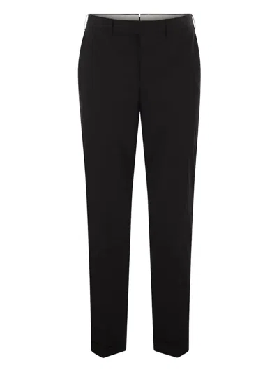 Pantaloni Torino Master Super Slim Stretch Gabardine Trousers In Black