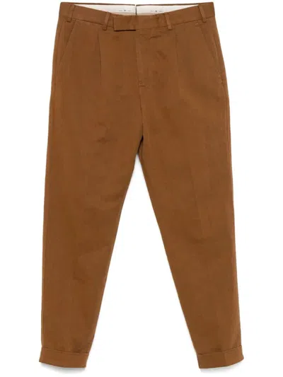 Pantaloni Torino Rebel Tapered Leg Cotton And Linen Trousers Clothing In Brown