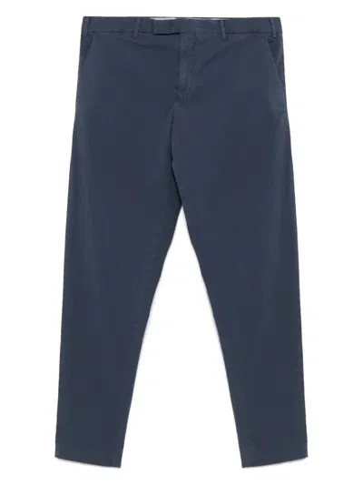 Pantaloni Torino Rebel Tapered Leg Cotton Trousers In Blue