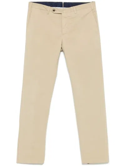 Pantaloni Torino Superslim Tapered Cotton Trousers In Beige