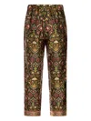 Pantamolle Floral-print Elastic-waist Trousers In Green