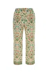 Pantamolle Printed Linen Sketes Pant In Pink