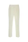 Pantamolle White Linen Pierino Pant In White