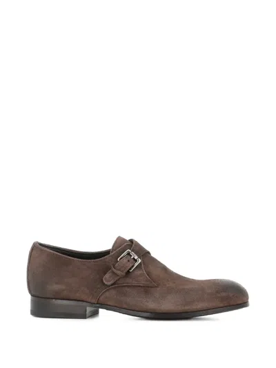 Pantanetti Buckle-fastening Suede Loafers In Brown