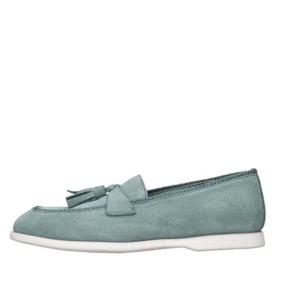 Pantanetti Flat Shoes In Azzurro Blu E Verdi