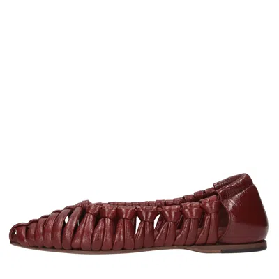 Pantanetti Flat Shoes In Rosso Vivaci