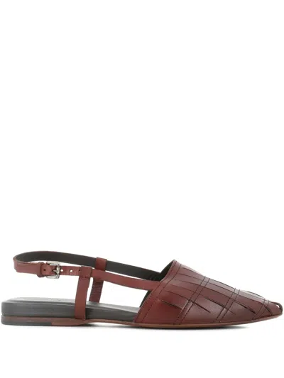 Pantanetti Leather Slingback Flats