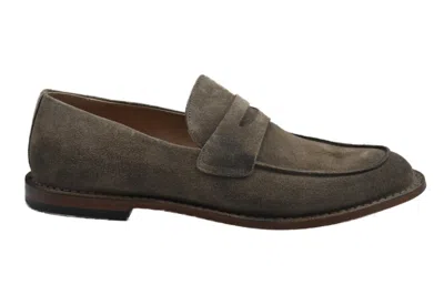 Pantanetti Low-cut Loafers With Soft Suede Finish In Gray