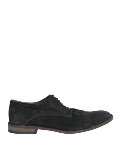 Pantanetti Man Lace-up Shoes Black Size 9 Leather