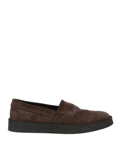 Pantanetti Man Loafers Dark Brown Size 9 Leather