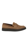 Pantanetti Man Loafers Khaki Size 8 Leather In Beige
