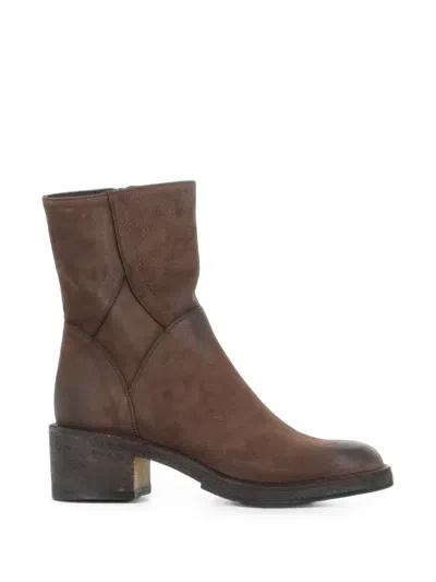 Pantanetti Nubuck-leather Ankle Boots In Brown