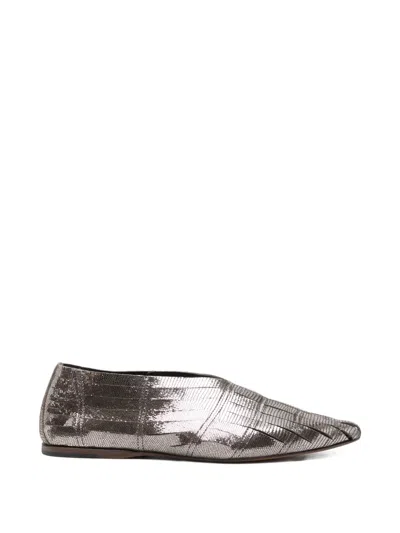 Pantanetti Pointed-toe Ballet Flats In Gray