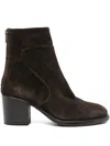 Pantanetti Suede Block-heel Boots In Brown