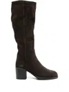 Pantanetti Suede Block-heel Boots In Brown